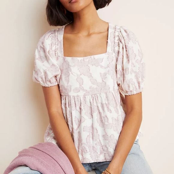 Maeve Tops - Maeve Batia Textured Babydoll Top (sold by Anthropologie)